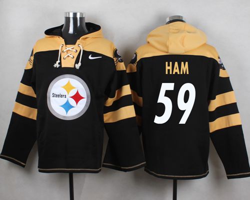Nike Steelers #59 Jack Ham Black Player Pullover NFL Hoodie - Click Image to Close